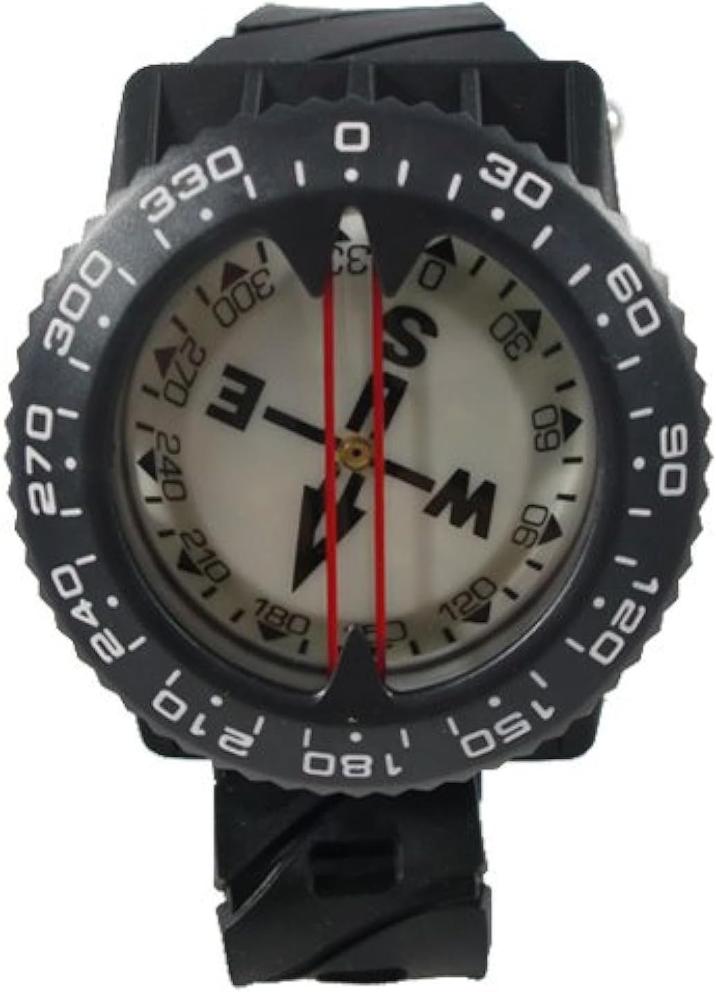 Diving Compass with Wrist/Bungee Mount, Easy-to-Read Underwater Navigation Tool with Rotating Bezel for Scuba Diving