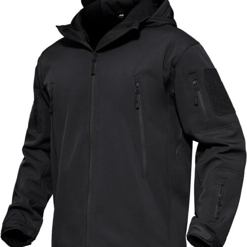 Men's Tactical Performance Waterproof Softshell Jacket, Fleece Lined, Ski Snow Winter Windbreaker