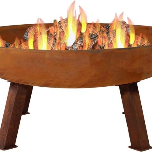 34-Inch Distressed-Finish High-Leg Fire Pit Bowl