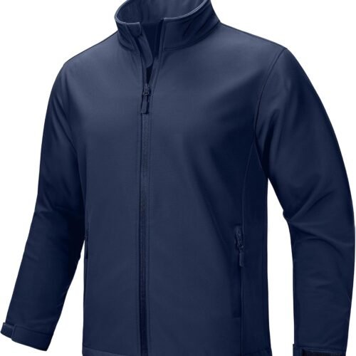 Men's Lightweight Softshell Jacket, Warm Fleece Lined, Waterproof Rain Jacket, Windproof Outdoor